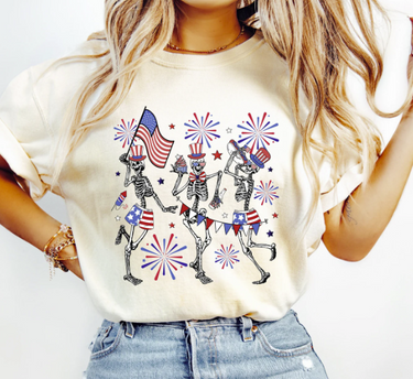 Dancing 4th of July Skellys Direct-To-Film Transfer